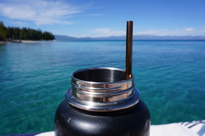 metal straw - the hiware 10.5&quot; works well with 30 oz water bottles.