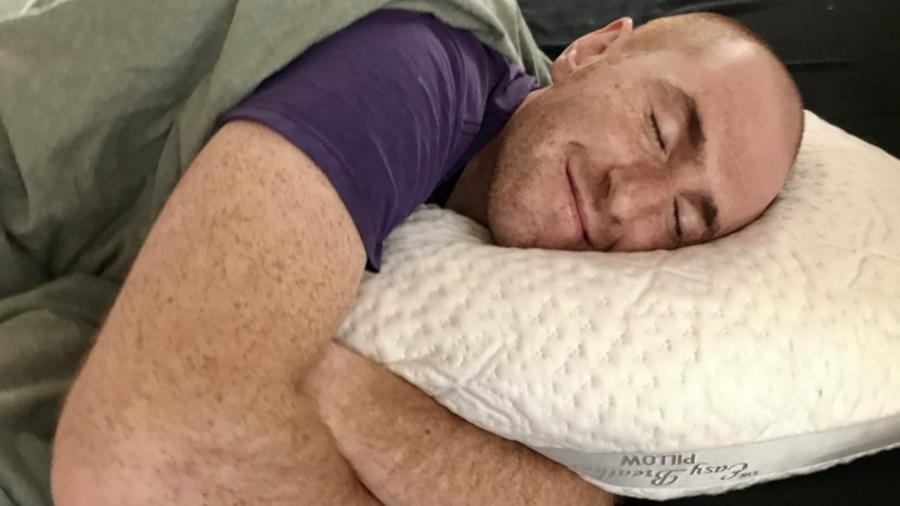 everyone sleeps a little bit differently and ethan takes pillow...