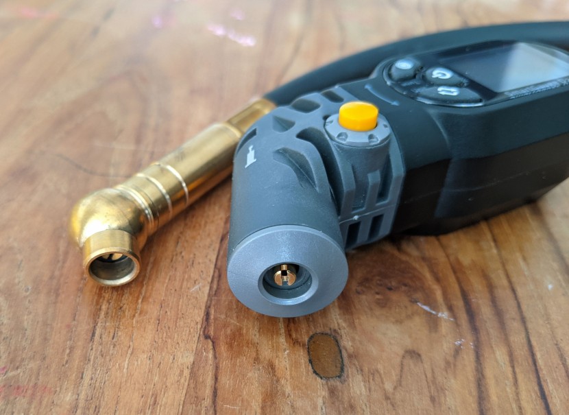 tire gauge - the shallow chuck on the topeak gauge makes it easy to approach the...