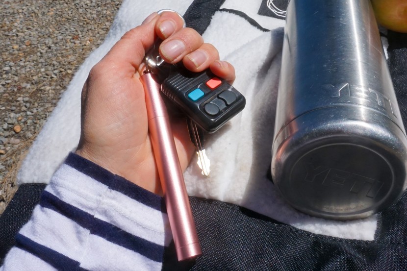 the doboli collapses down into a small case with a clip that can be...