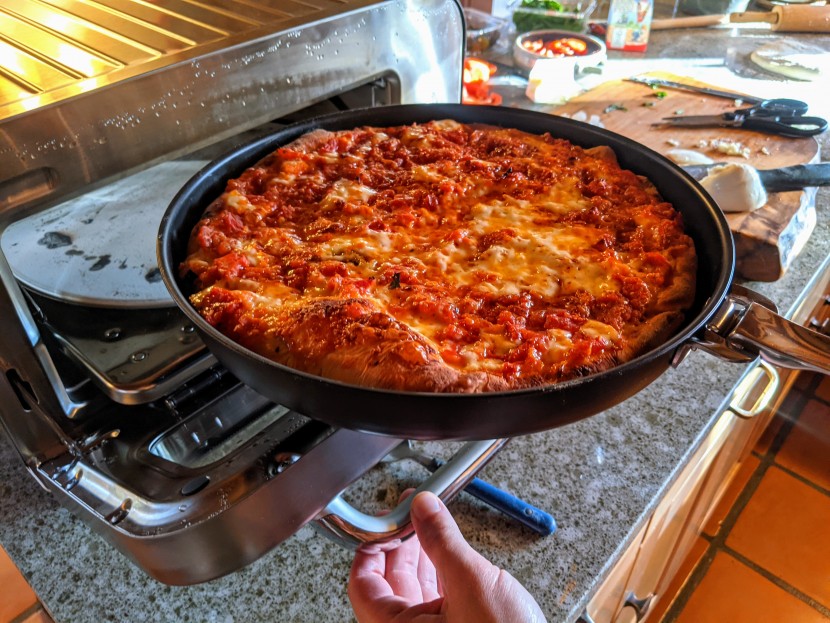 it's amazing to be able to cook three different styles of pizza, all...