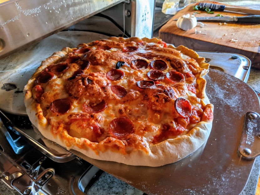 a new york pizza comes 2nd in-line, cooked between 500 and 550...