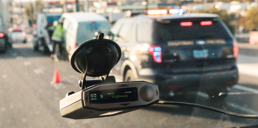 radar detector - here we are driving past a cop who&#039;s radar device is not on, which...