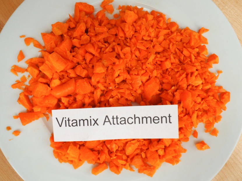 vitamix 12-cup attachment - there some variance in the size of the chopped carrots.