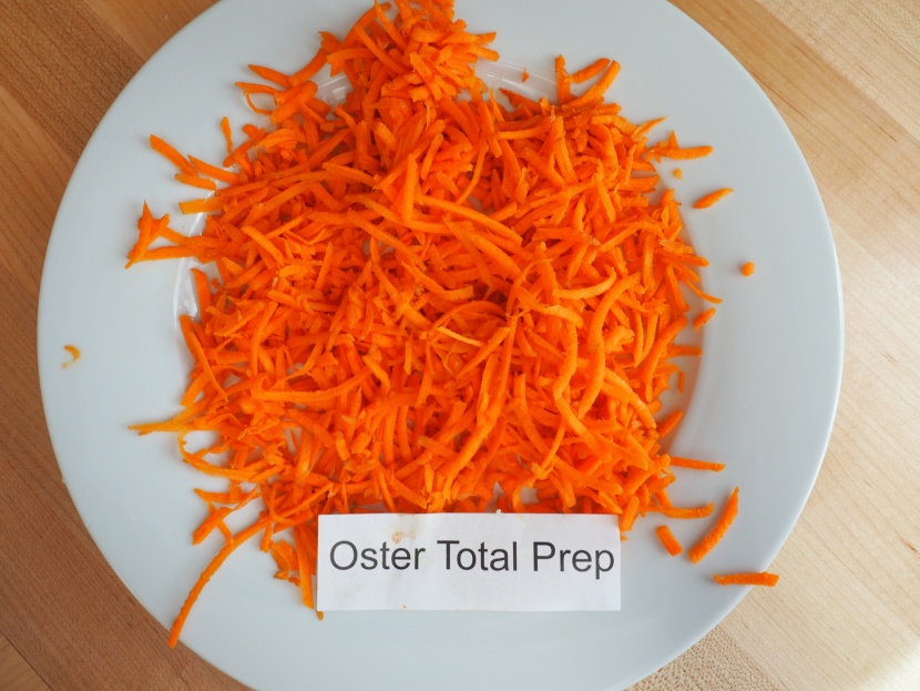 oster total prep 10-cup - carrot shredding went quite nicely with the oster.