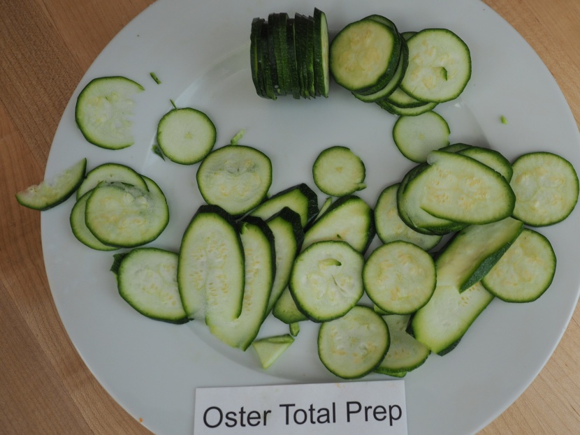 oster total prep 10-cup - the zucchini slicing was going well until we began using the plunger.