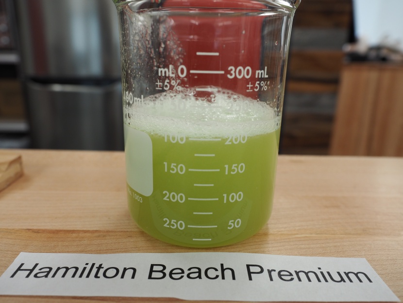hamilton beach big mouth premium - the cucumber juice was lightly foamy, but largely free of...