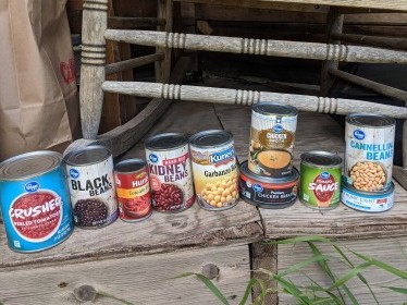 we opened and ate a lot of beans and crushed, diced, peeled, and...