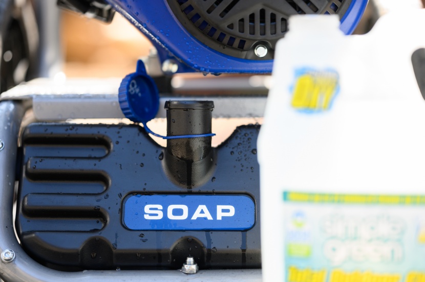 the intake hole competes for space with the starter, so larger soap...