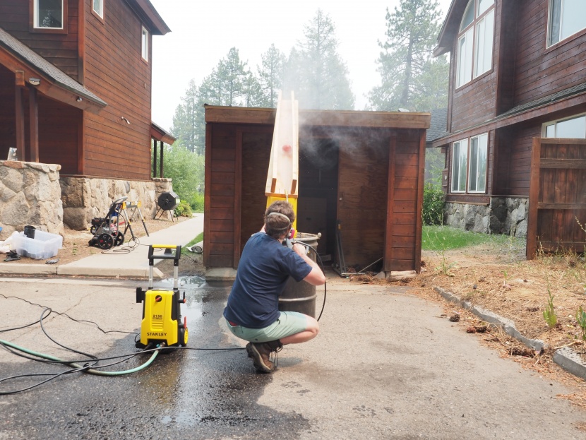 stanley shp2150 2150 psi electric pressure washer - the stanley shp2150 kept a bocce ball suspended at the 3-foot mark.