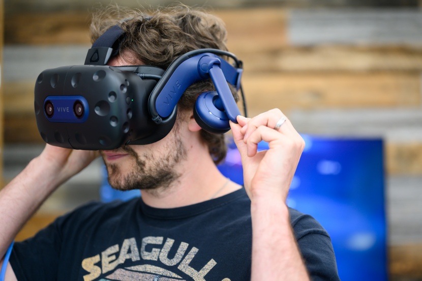 vr headset - the vive pro 2&#039;s integrated headphones help produce a truly...