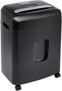 Basics 18 Sheet Micro Cut Paper, CD, and Credit Card Shredder, Black