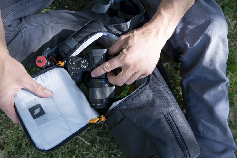 sling camera bag - the bottom compartment of the lowepro slingshot is for your camera...