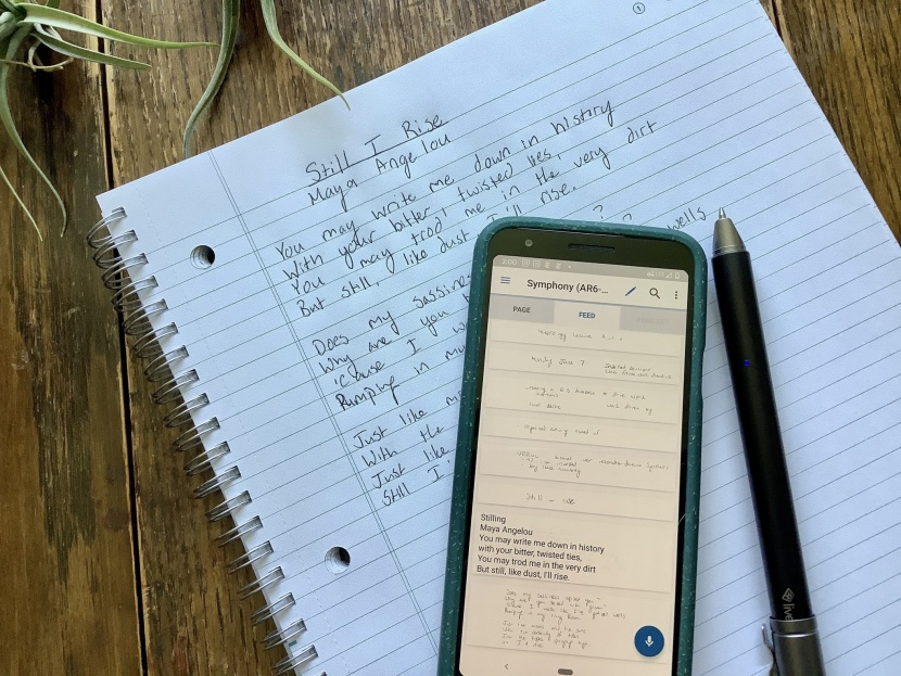 digital pen - the symphony only translates small &quot;snippets&quot; of writing at a time...