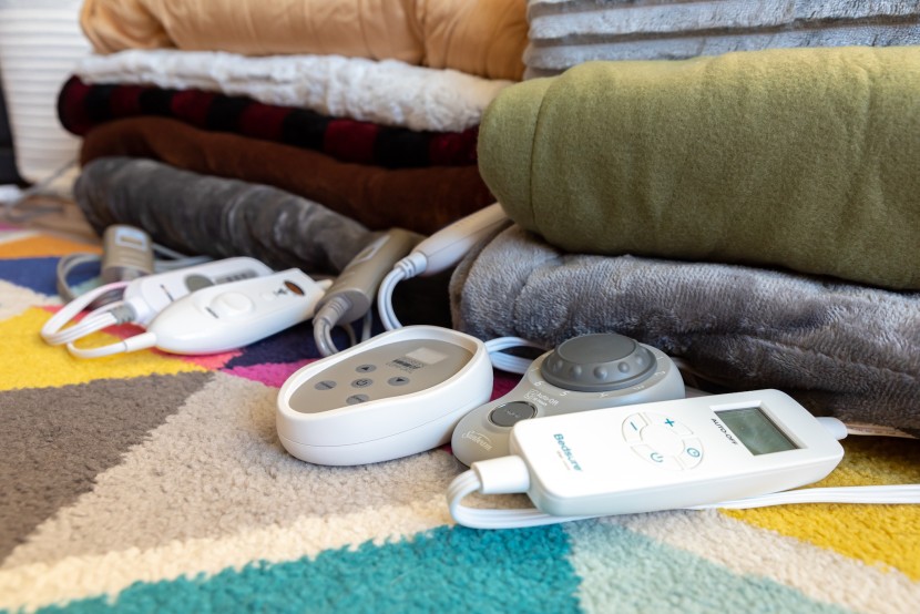 all the controllers lined up side by side.