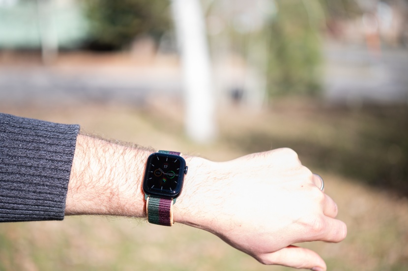 apple watch series 7 - the watch face is still visible and fairly easy to read in bright...