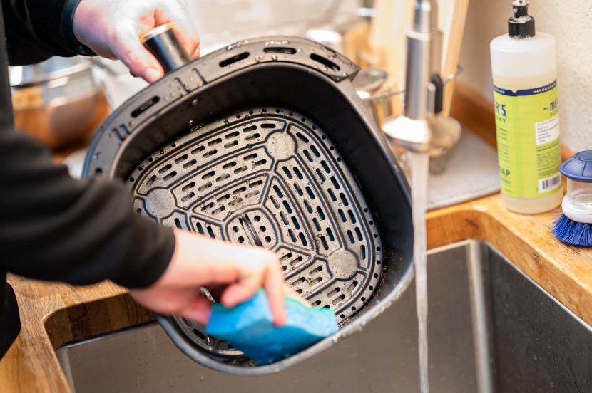 beautiful air fryer by drew barrymore - the non-stick coating makes wiping down simple and easy.