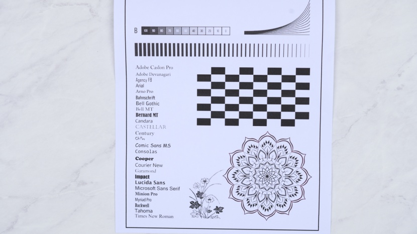brother mfc-j4335dw - you may be able to notice the fading in the grayscale test in the...