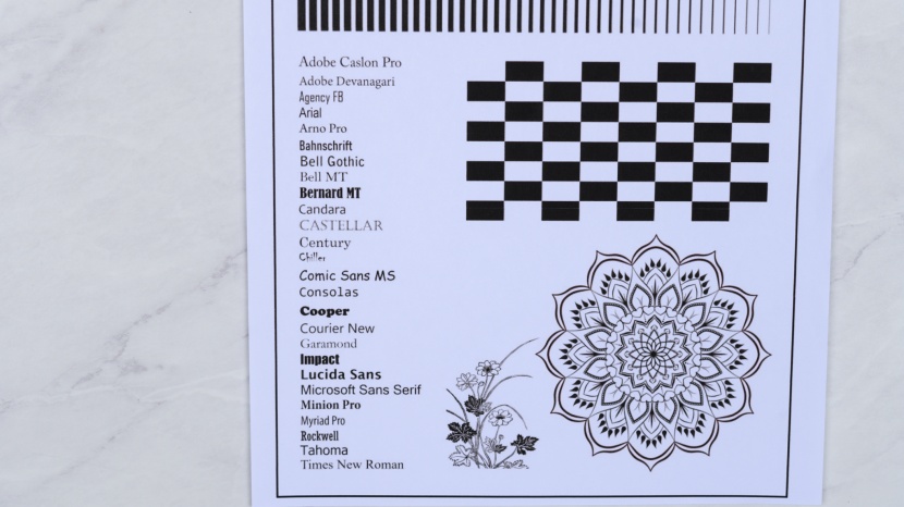 epson ecotank et-4760 - this text quality template allows us to gauge the resolution...