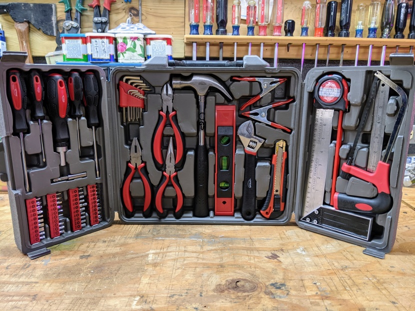 tool set - the apollo&#039;s hard plastic case holds everything securely in place, a...