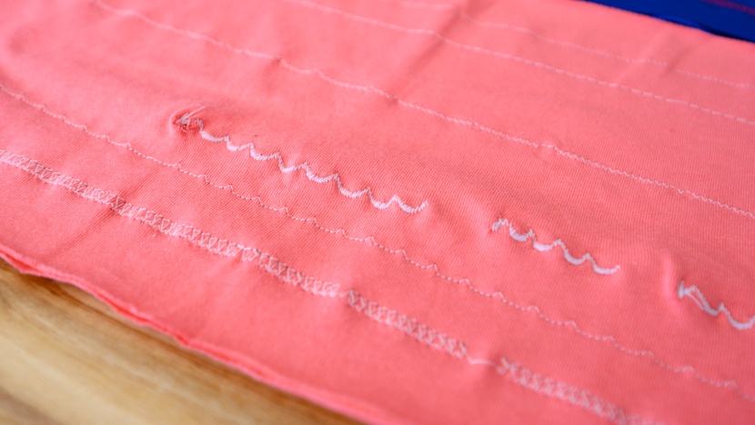 janome mod-50 - there were quite a few problems sewing on the cotton jersey.