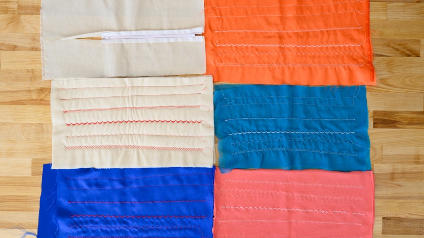 janome 3160qdc-t - some of the stitches on the various fabrics. this machine earned a...