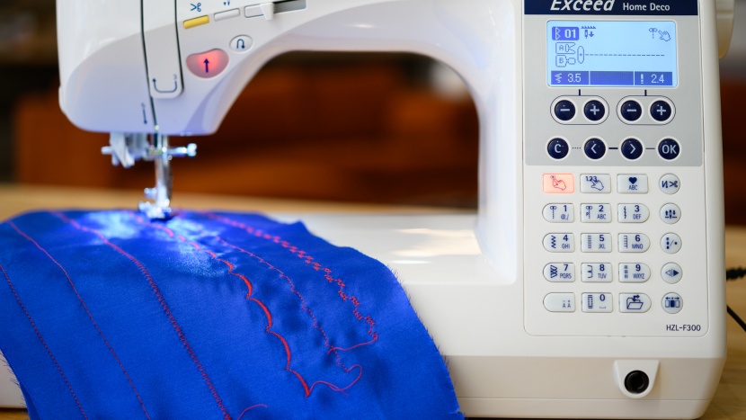 juki hzl-f300 - we had some trouble with tension while using the scallop stitch, but...