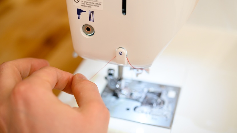 juki hzl-f300 - the bobbin is very easy to wind and install.