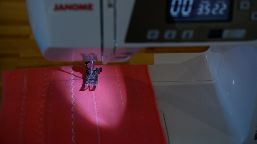 janome 3160qdc-t - this machine had a smaller are that was lit, and has some shadows to...