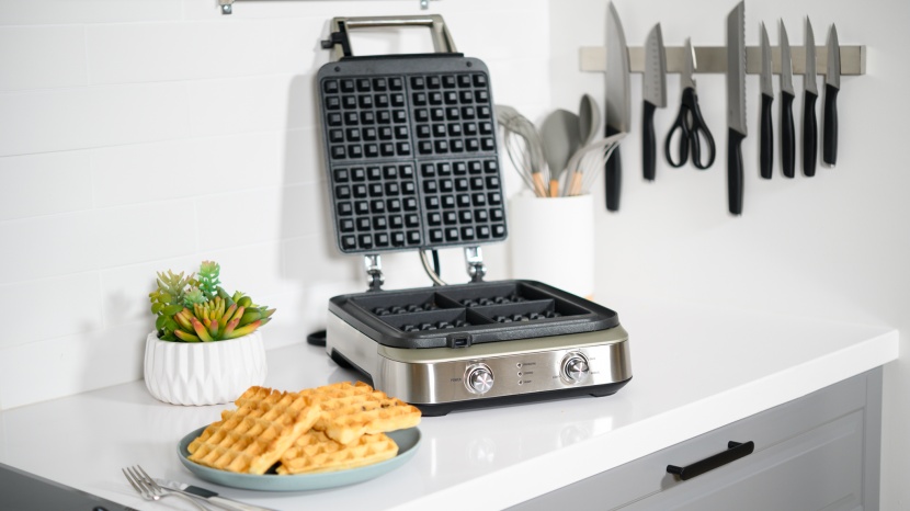 waffle maker - the impressive breville smart waffle is capable of making four high...