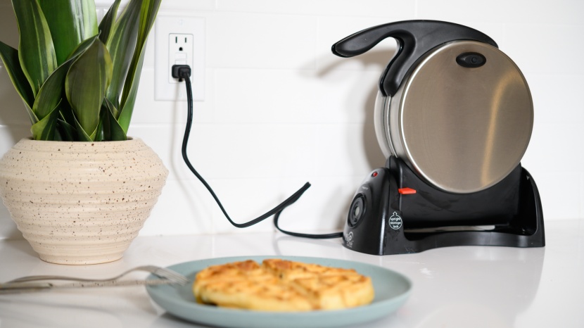 waffle maker - the presto flipside stores upright, a convenient design that allows...