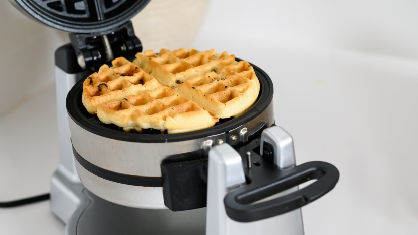 belgian waffles are thick and fluffy.
