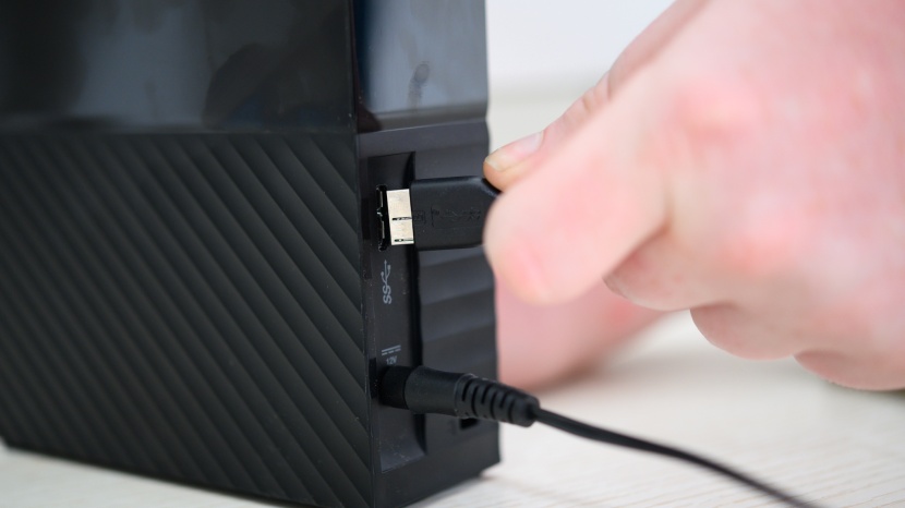 western digital my book desktop - the my book comes with a micro-b port and ac input on the back...