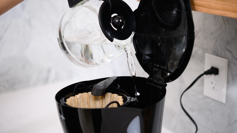 mr. coffee simple brew 12-cup switch - the water tank is at the very back of the machine, and we had to...