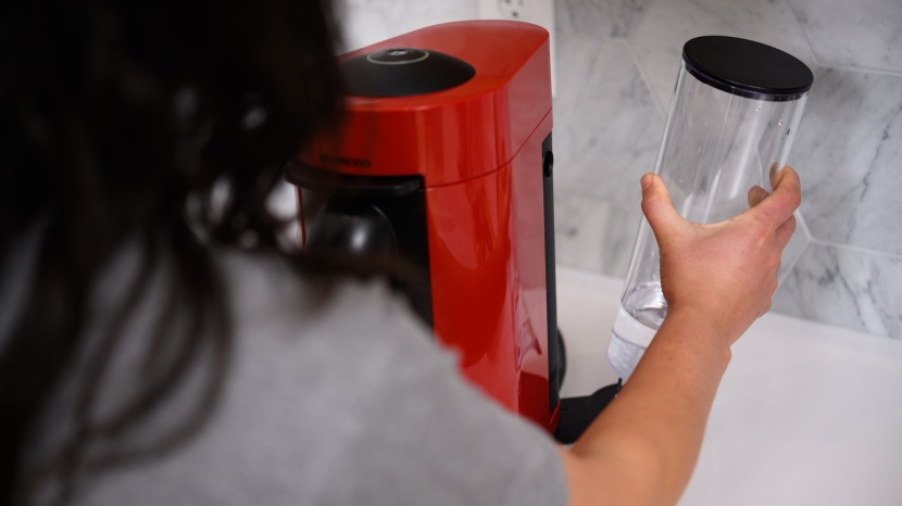 nespresso vertuoplus - the water tank is removable on this pod-style brewer.