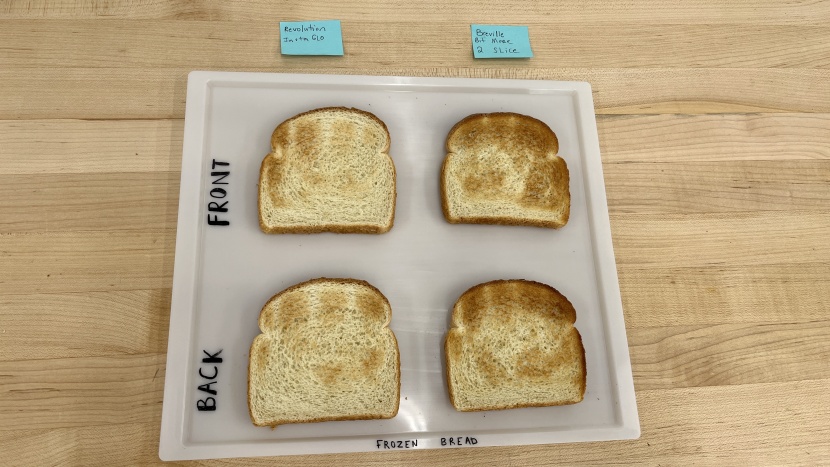 revolution instaglo r180b - left: revolution instaglo r180b frozen bread toasting comparison...