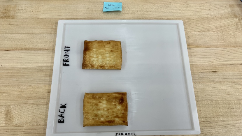 oster 2 slice - this model produced a nicely toasted strudel.