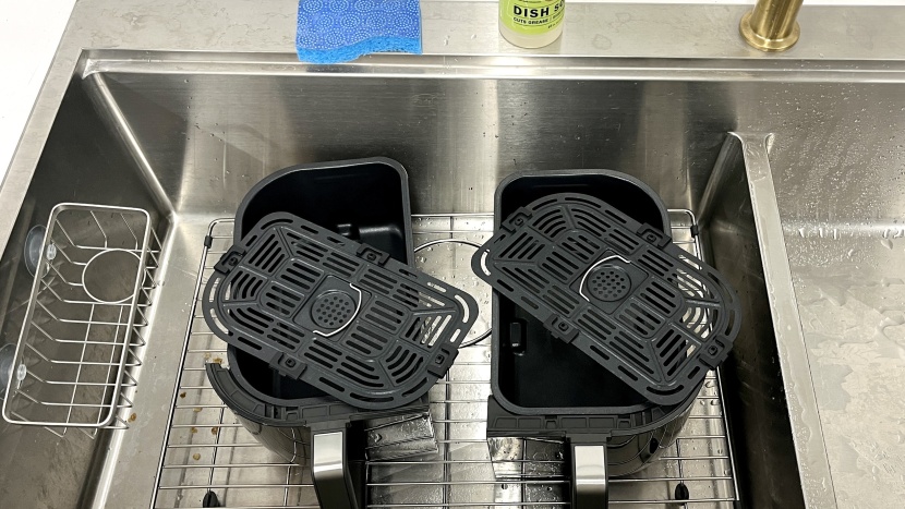 instant vortex plus xl - the small baskets fit easily inside most sinks.