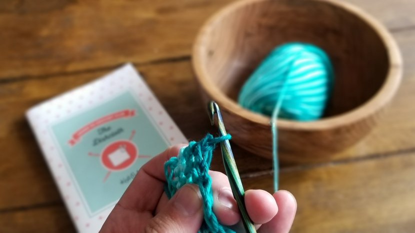 crochet kit - this wooden hook is comfortable to hold but can make tension control...