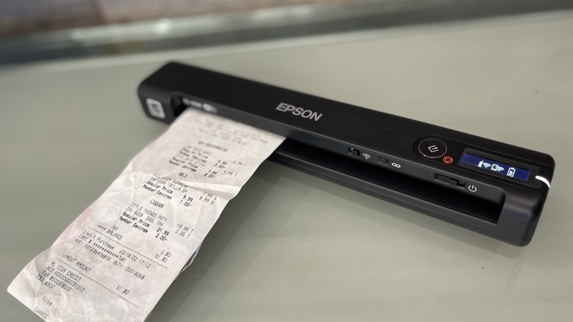 epson workforce es-60w - this model did a great job digitizing receipts, black and white...
