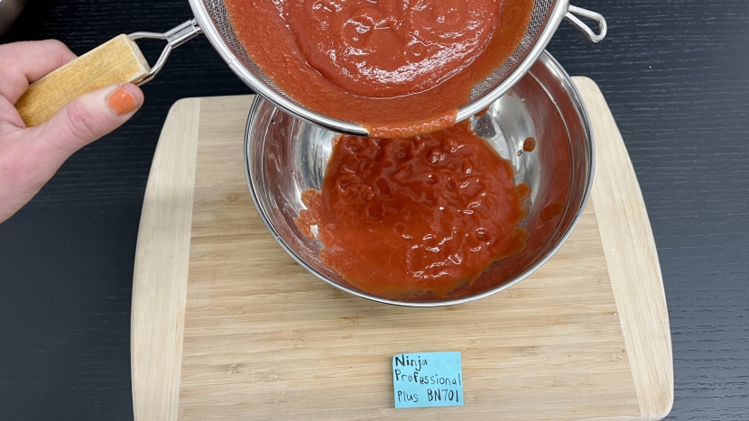 ninja professional plus bn701 - the tomato soup is left a little chunky.