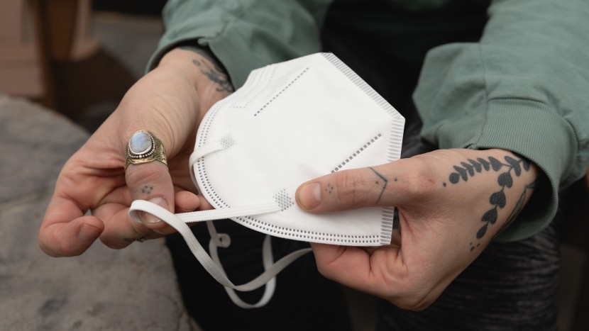 face mask - a lot of disposable mask straps rip off easily, but not the demetech...