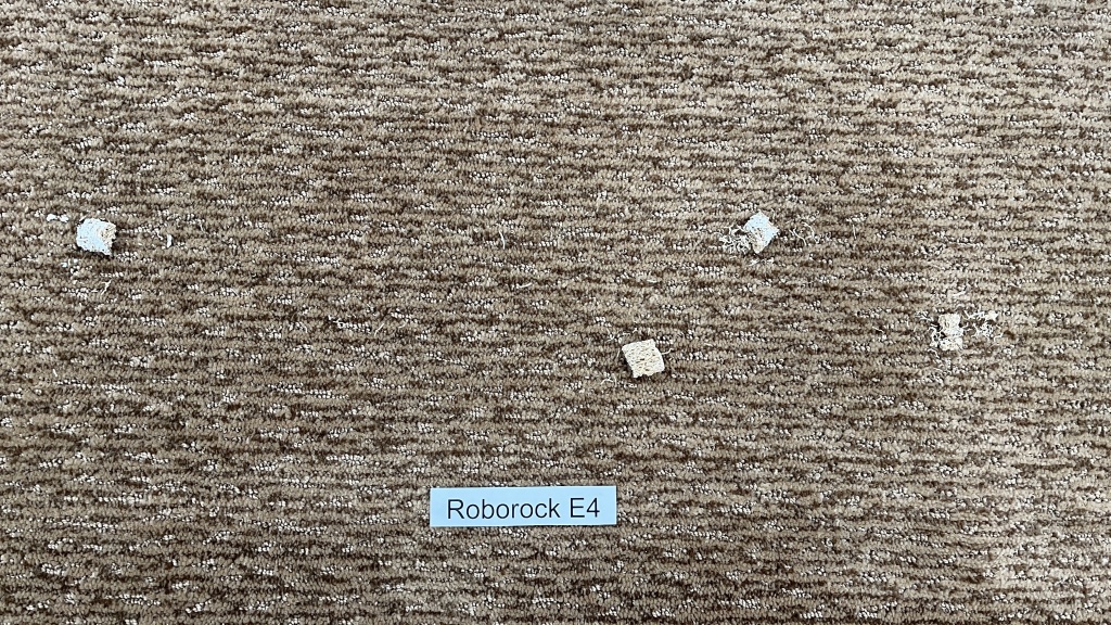 roborock e4 - the e4 left some cereal behind, mildly crushing it further into the...