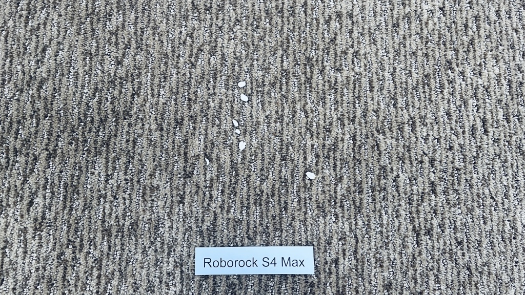 roborock s4 max - cleaning rice in our carpet cleaning challenge.