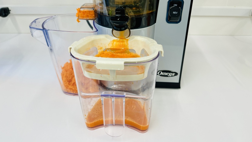 omega vsj843qs vertical square - working through carrots with the omega vertical square.