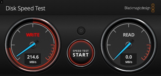 memory card - we used blackmagic design&#039;s disk speed test as an outside source for...