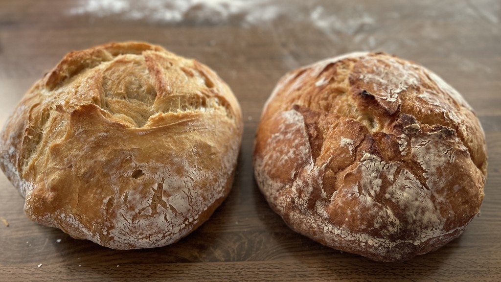 dutch oven - the difference in baking identical loaves of bread in identical...