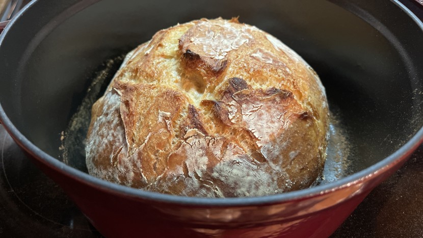 dutch oven - bread baked in the staub came out with a beautifully browned crust.