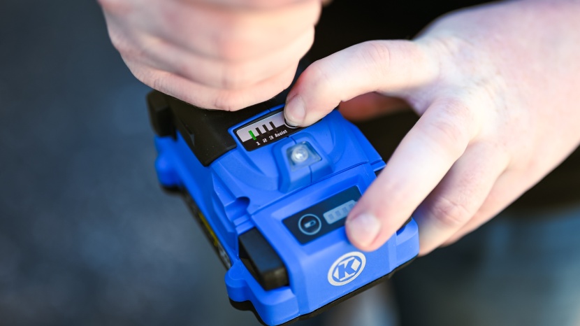 impact driver - the control button on the xtr max is located at the base of the...