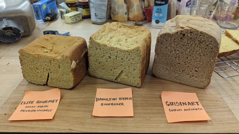 elite gourmet maxi-matic programmable - comparing the gluten free breads from the maxi-matic (left) with the...